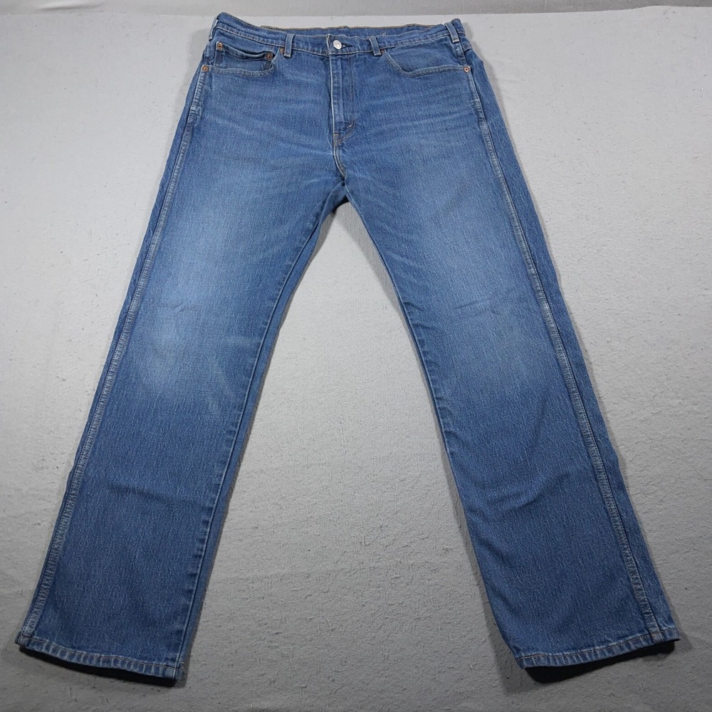 Levi Western Fit Men 38x34 Straight Leg Blue Denim Jeans Pants Work Casual